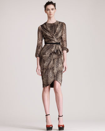 Giambattista_Valli_Leopard_Print_Charmeuse_Dress Giambattista Valli Leopard Print Charmeuse Dress