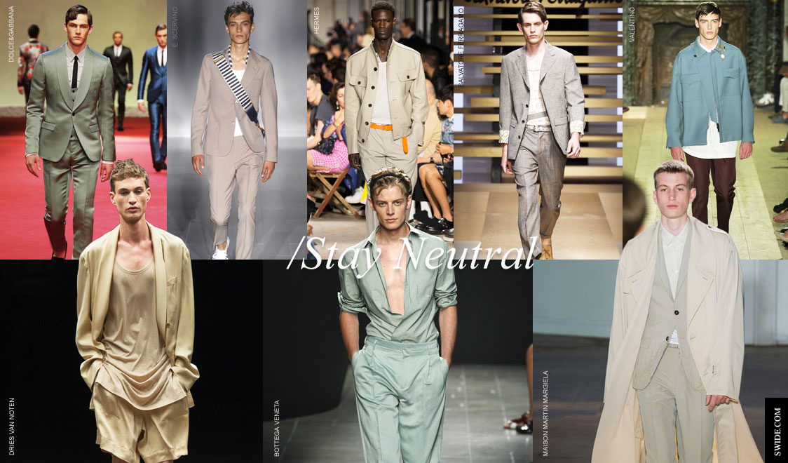 men trends spring summer 2015 from milan london paris fashion weeks neutral colours