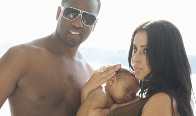 vibe vixen Kim Kardashian Kanye West and baby North lookalikes — image courtesy of vibe.com