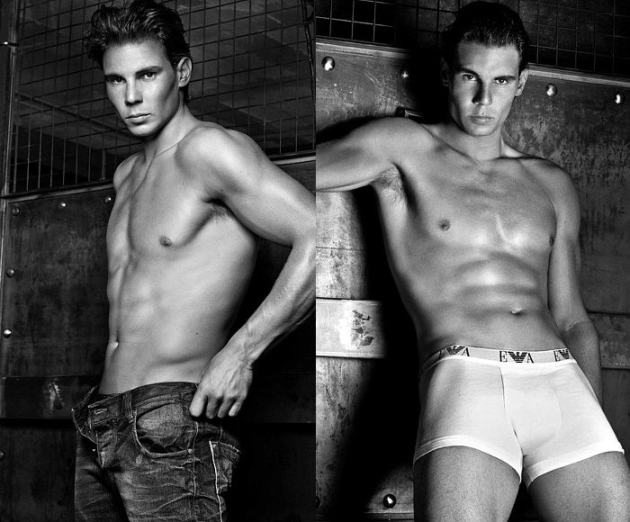 rafael nadal unveils armani jeans and underwear ads