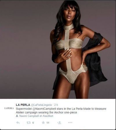 Naomi Campbell LaPerla twitter — image courtesy of twitter.com