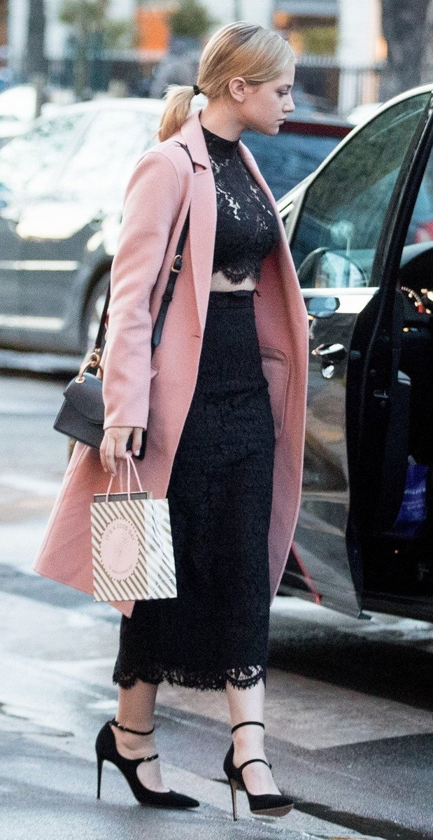 Celebrity Fashion Sightings Week April2 2018 Lili Reinhart — image courtesy of D'Orazio and Associates
