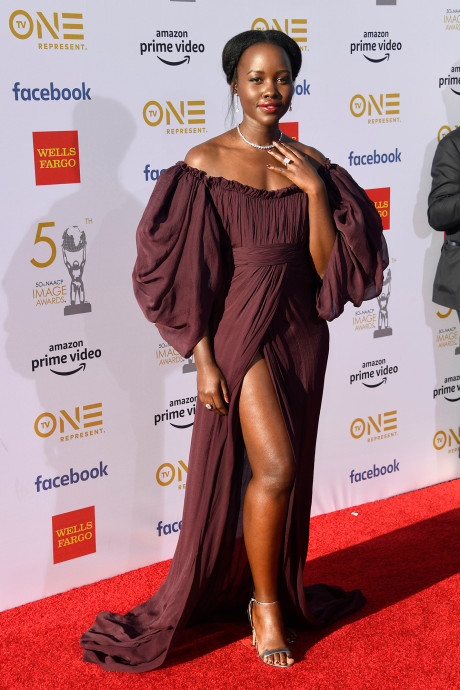 lupita nyongo naacp image awards 2019 pagesix Giambattista Valli — image courtesy of pagesix.com