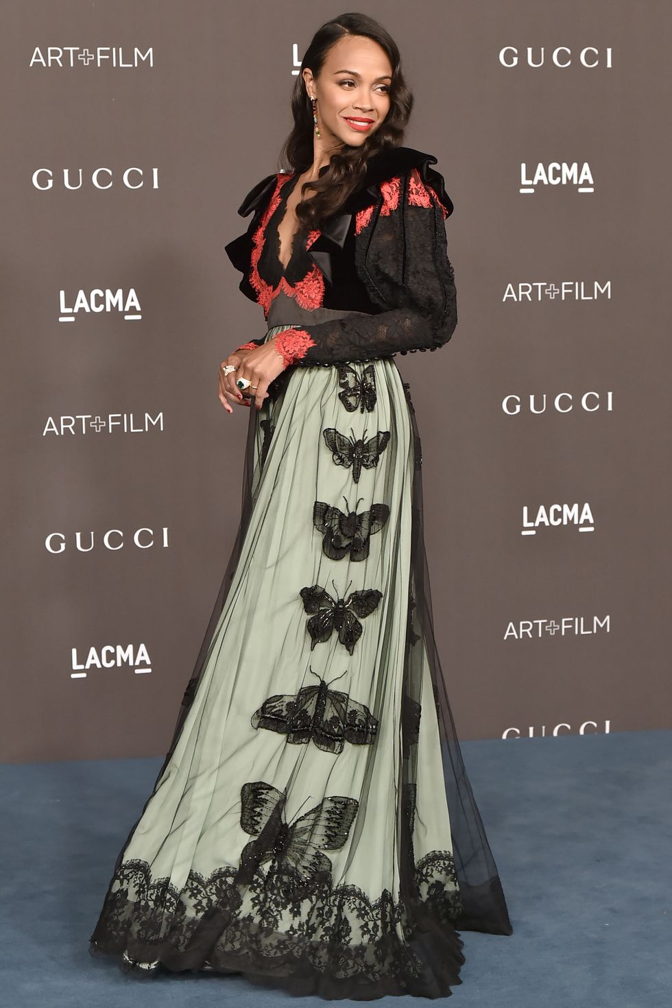 Celebrity Fashion Sighitngs Week October28 2019 Zoe Saldana harpersbazaar — image courtesy of harpersbazaar.com