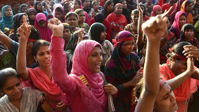 Bangladeshi Workers protest theglobepost — image courtesy of theglobalpost.com