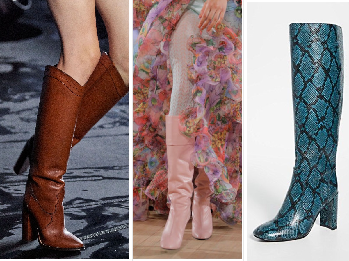 Spring 2020 Womens Footwear Boots — image courtesy of vogue.com, Marc Jacobs image courtesy of Getty Images, and Jeffrey Campbell image courtesy of cosmopolitan.com