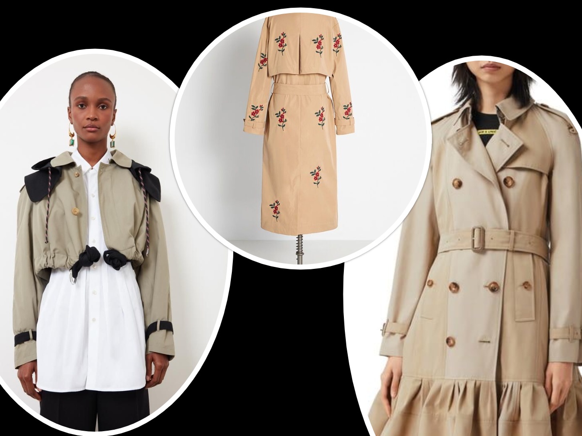 Fall 2020 Coats Trench — image courtesy of colvilleofficial.com, modcloth.com, and nordstrom.com, respectively