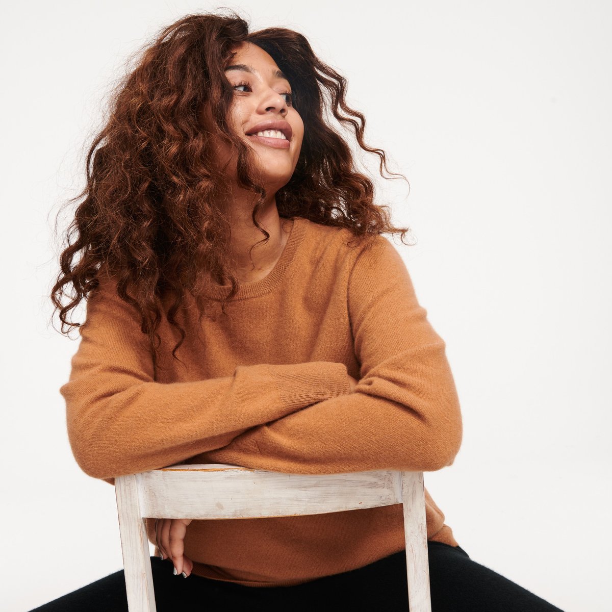Nadam Essential Cashmere Sweater in Ginger — image courtesy of Naadam