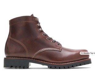 Wolverine 1000 Mile Plain Toe Rugged Brown Boot — image courtesy of Lividini & Co