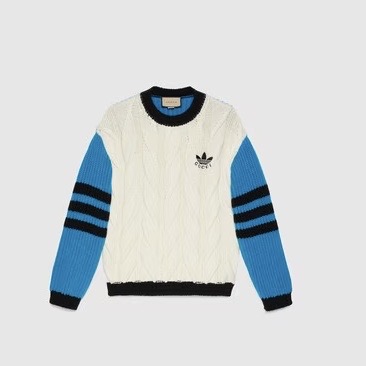 Adidas x Gucci Mixed Knit Wool Sweater Image Courtesy of Gucci.com