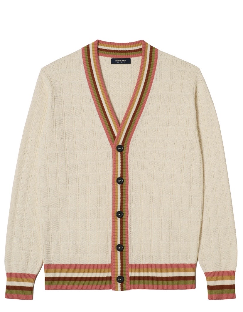 Propaganda Agency Offwhite Cardigan Image courtesy of propaganda agency.com — image courtesy of propagandaagency.com