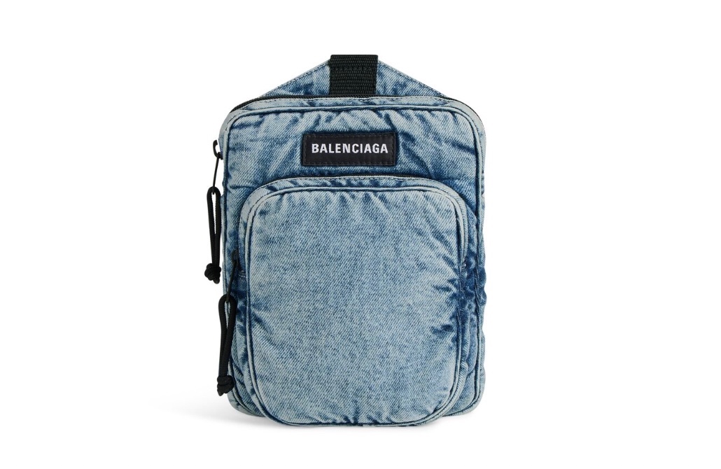 Balenciaga Men’s Explorer Crossbody Denim Messenger Bag courtesy of balenciaga.com