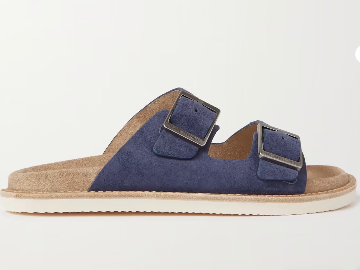 Brunello Cucinelli Buckled Suede Sandals courtesy of mrporter.com