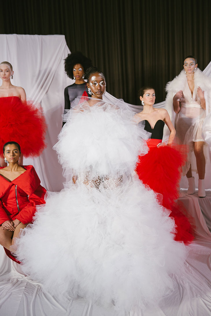 Bishme Cromartie FW24 backstage photo by Katie Borrazzo for DSCENE 22 — image courtesy of dscene.net