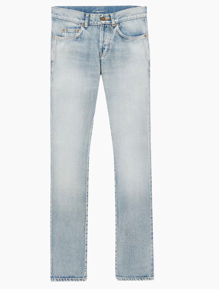 Saint Laurent slim Fit Jeans in Santa Monica Denim courtesy of saksfifthavenue.com