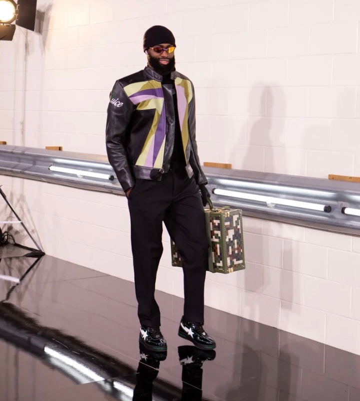 Tyrese Haliburton in Prada Heremes courtesy of JUSTIN CASTER Getty Images — image courtesy of Justin Casterline
