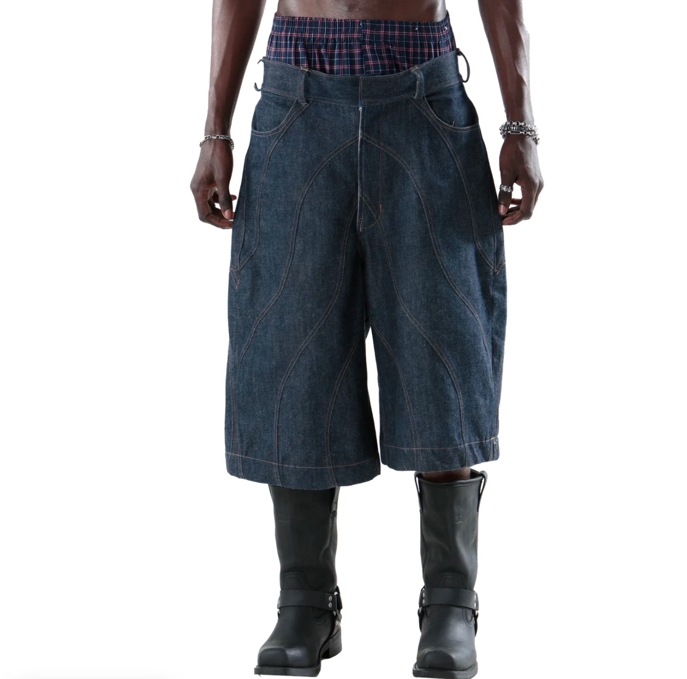 Mind Liquid Studio Wavy Denim Jorts Courtesy of lowheads.com