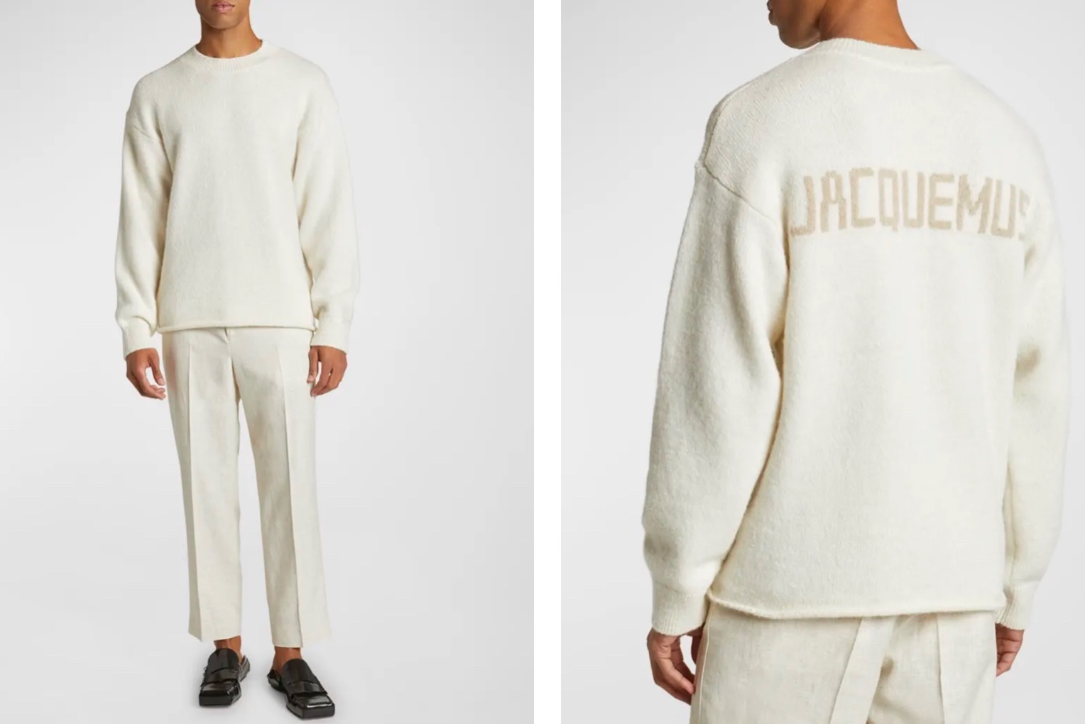 Jacquemus Mens Brushed Logo Sweater courtesy of neimanmarcus.com