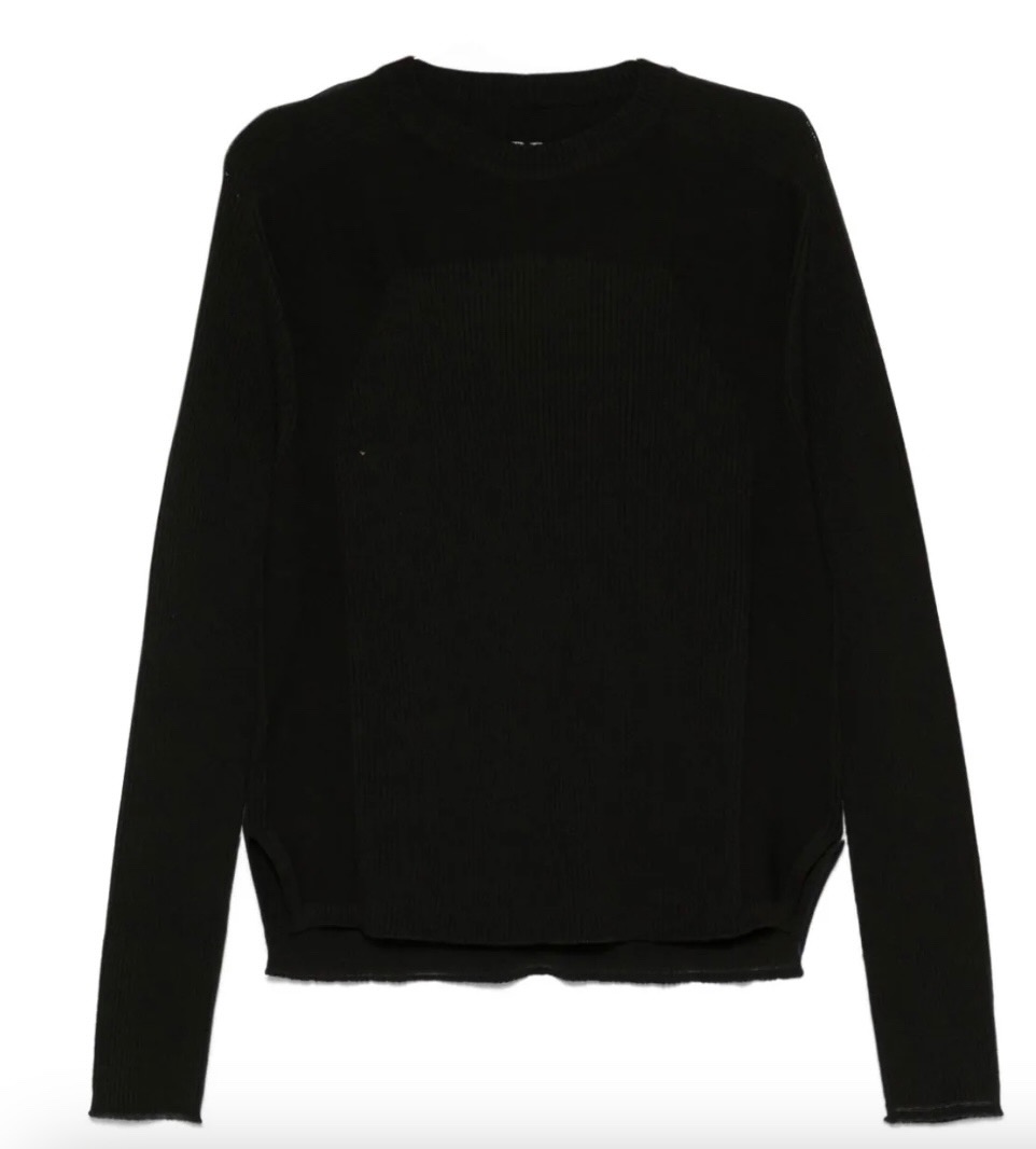 Rick Owens Geo Ribbed Sweater Courtesy of farfetch.com
