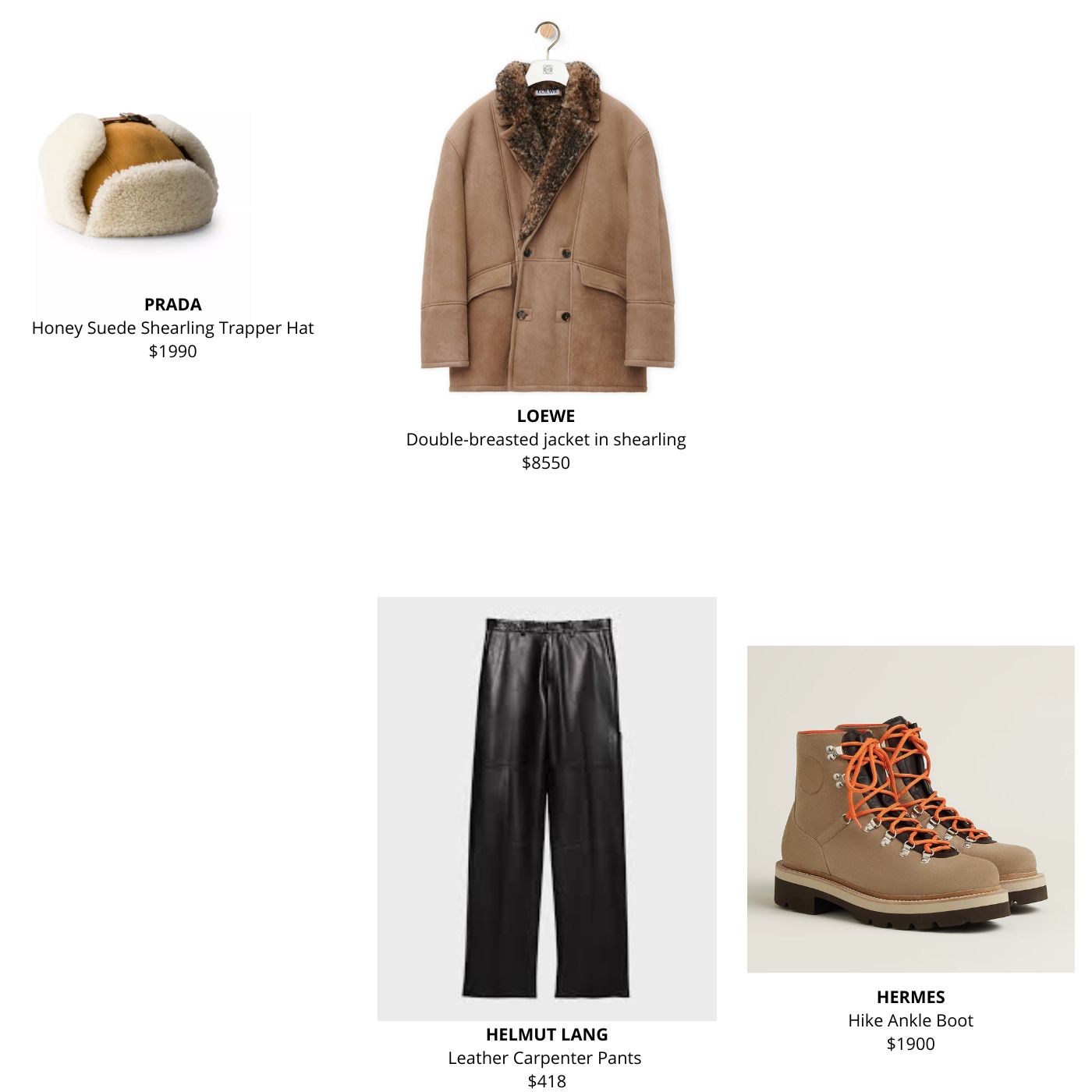 LOEWE double breasted shearling