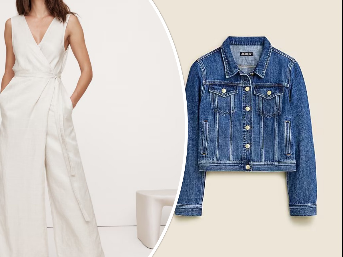 Martha Vinyard White jumpsuit Jean Jacket