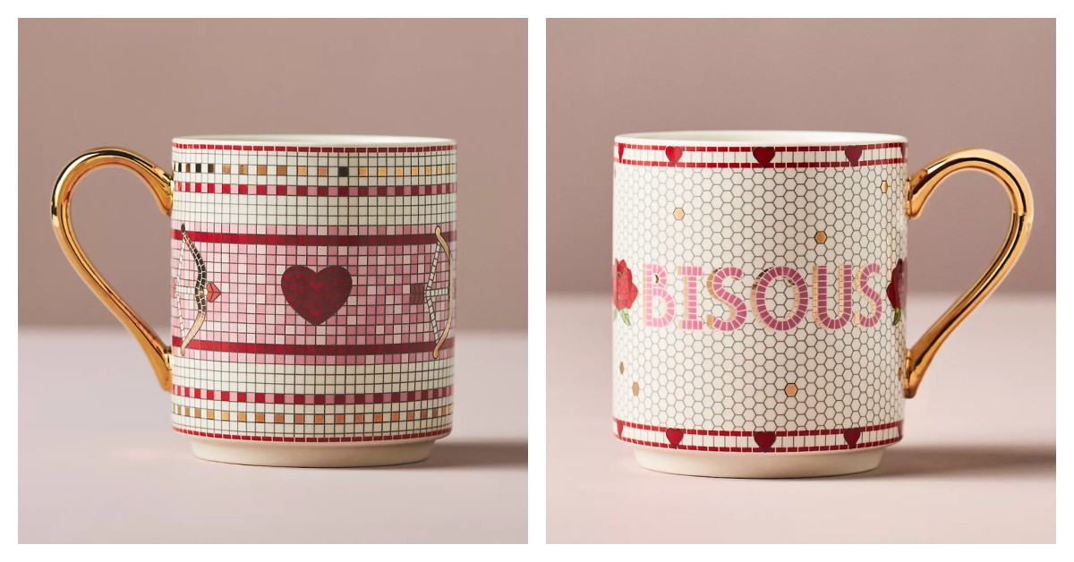 anthropologie bistro tile valentines mug