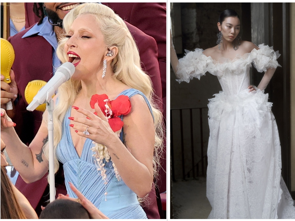 Celebrity Weddings Lady Gaga MarieClaire — image courtesy of marieclaire.com and Vivienne Westwood