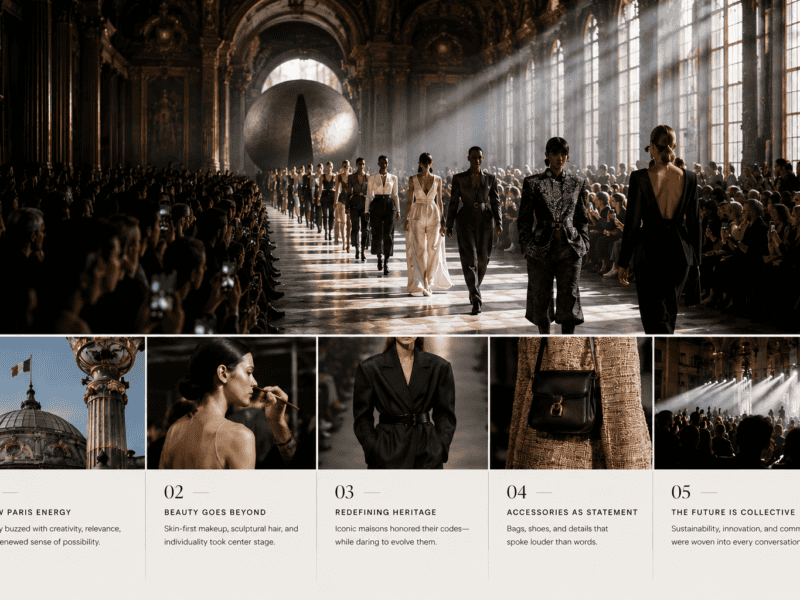 Elegant runway fashion show with models showcasing latest designer collections in a grand historic v.