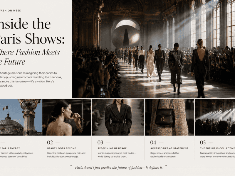 Elegant models walk the runway at Paris Fashion Week in historic venue.