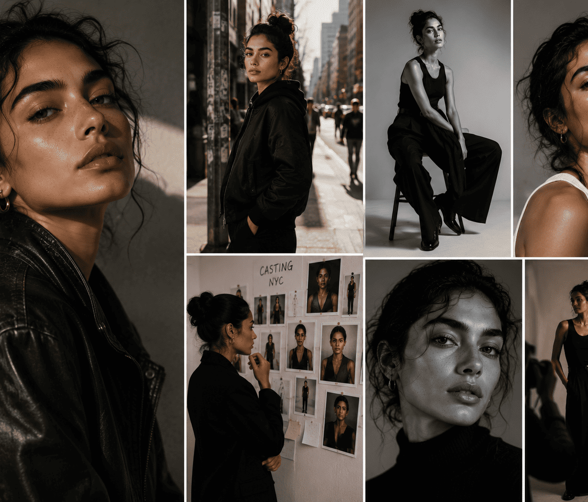This collection features a diverse group of models in stylish outfits, emphasizing modern fashion trends and professional photoshoot settings.